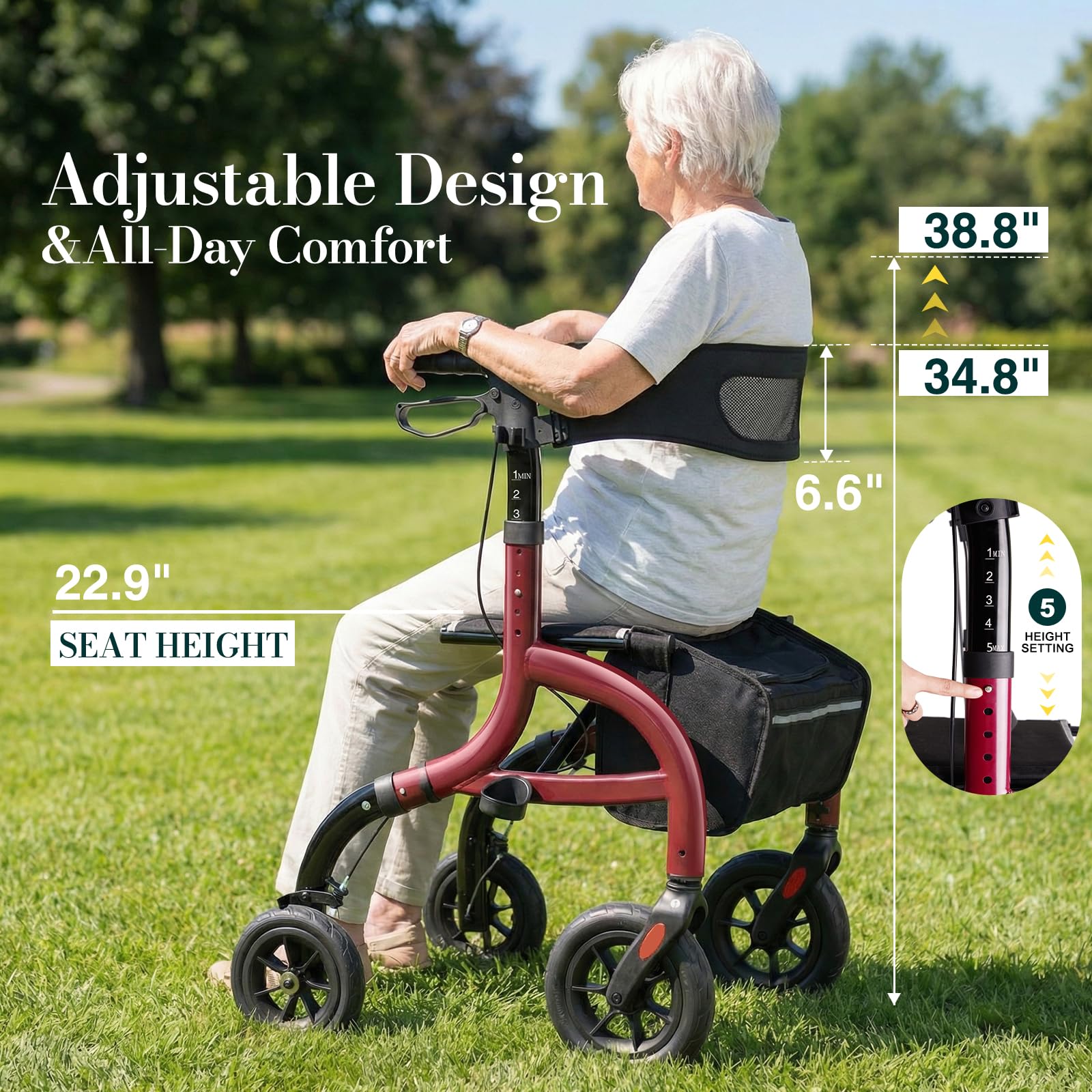 HOLYHEAL mangos ergonómicos y freno dual accesible para control seguro