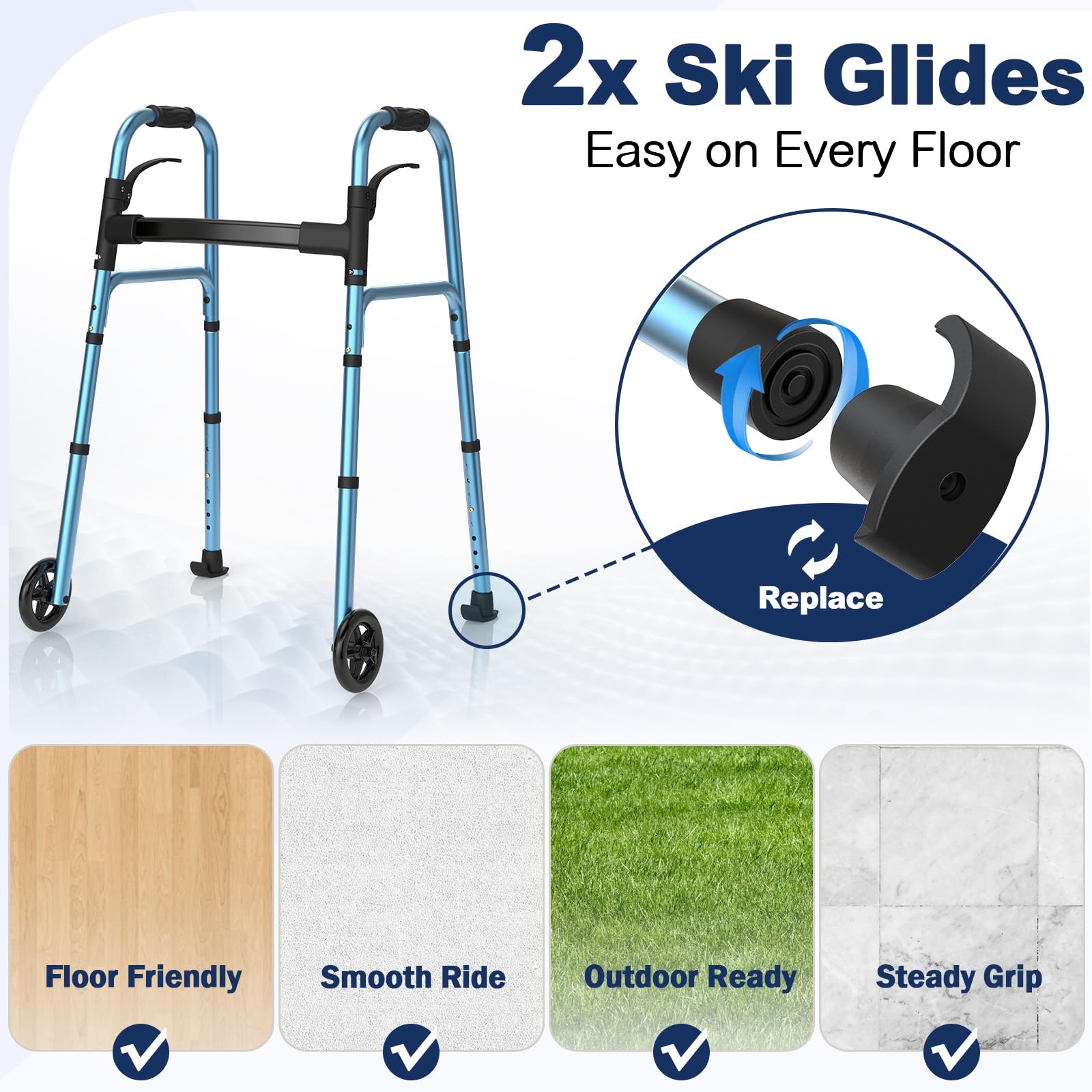 HOLYHEAL skis deslizadores instalados mejoran la fluidez en superficies lisas