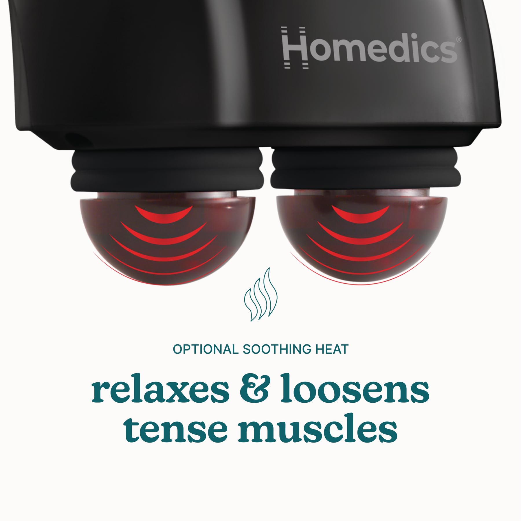 HoMedics masajeador aplicándose en espalda para alivio en casa