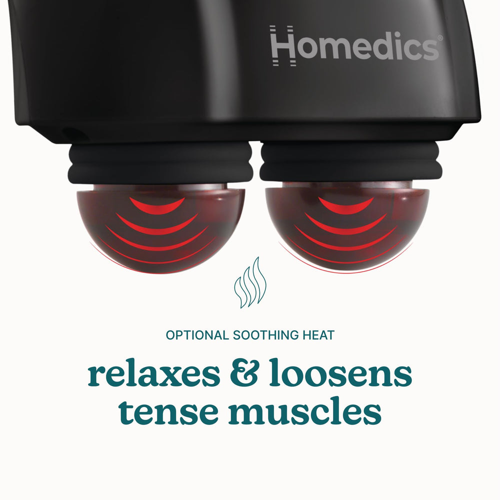 HoMedics masajeador aplicándose en espalda para alivio en casa