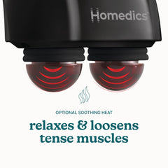 HoMedics masajeador aplicándose en espalda para alivio en casa
