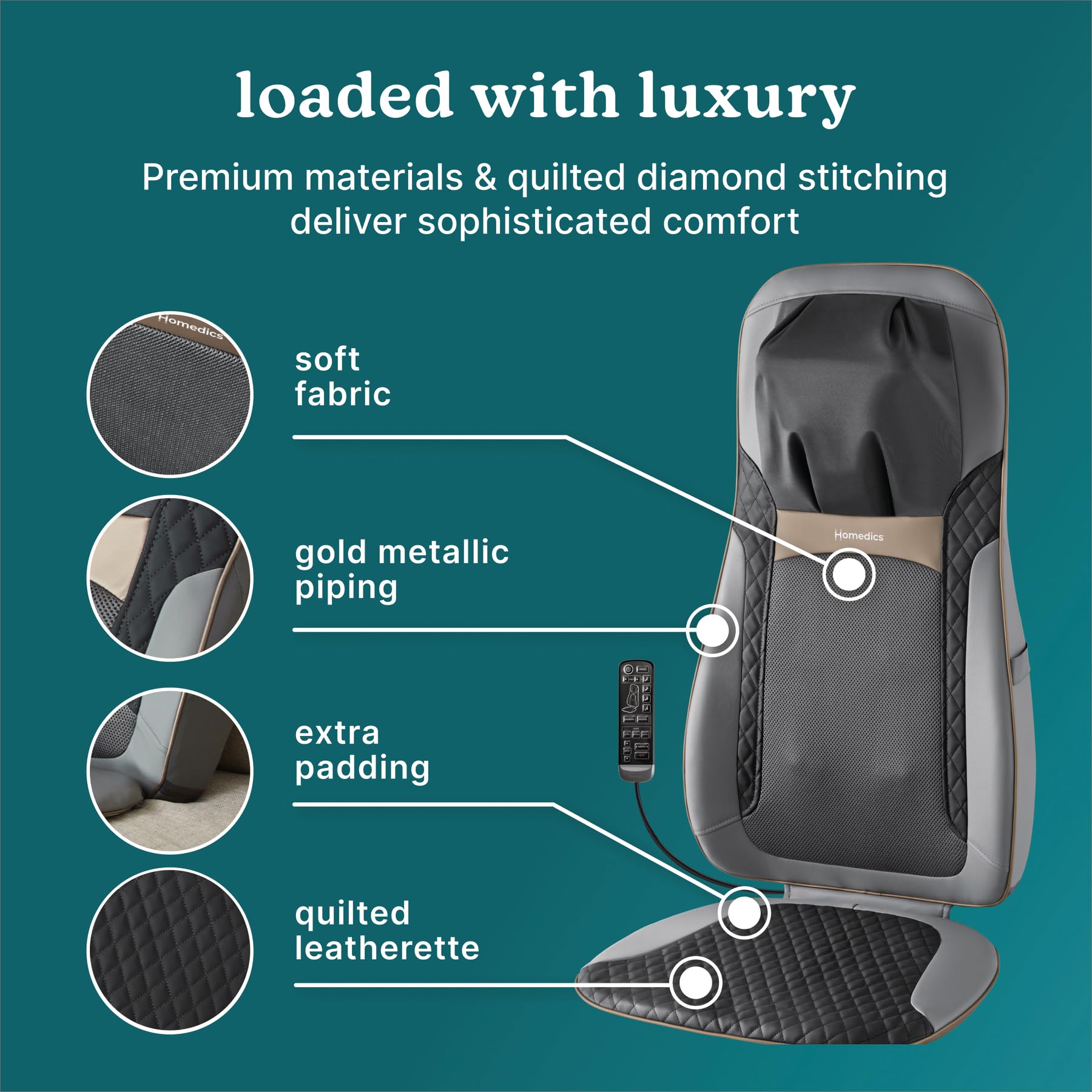 Homedics enfoque lumbar resaltando alivio puntual