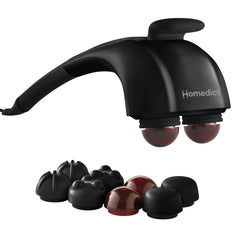 HoMedics vista frontal del masajeador con control y beneficio practicidad