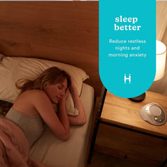 Homedics detalle de controles con botones de volumen y temporizador útiles