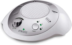Homedics vista frontal plata mostrando diseño compacto y portabilidad