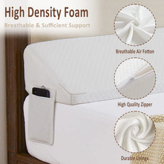 Homemate primer plano de cremallera y funda lavable, facilita limpieza rápida