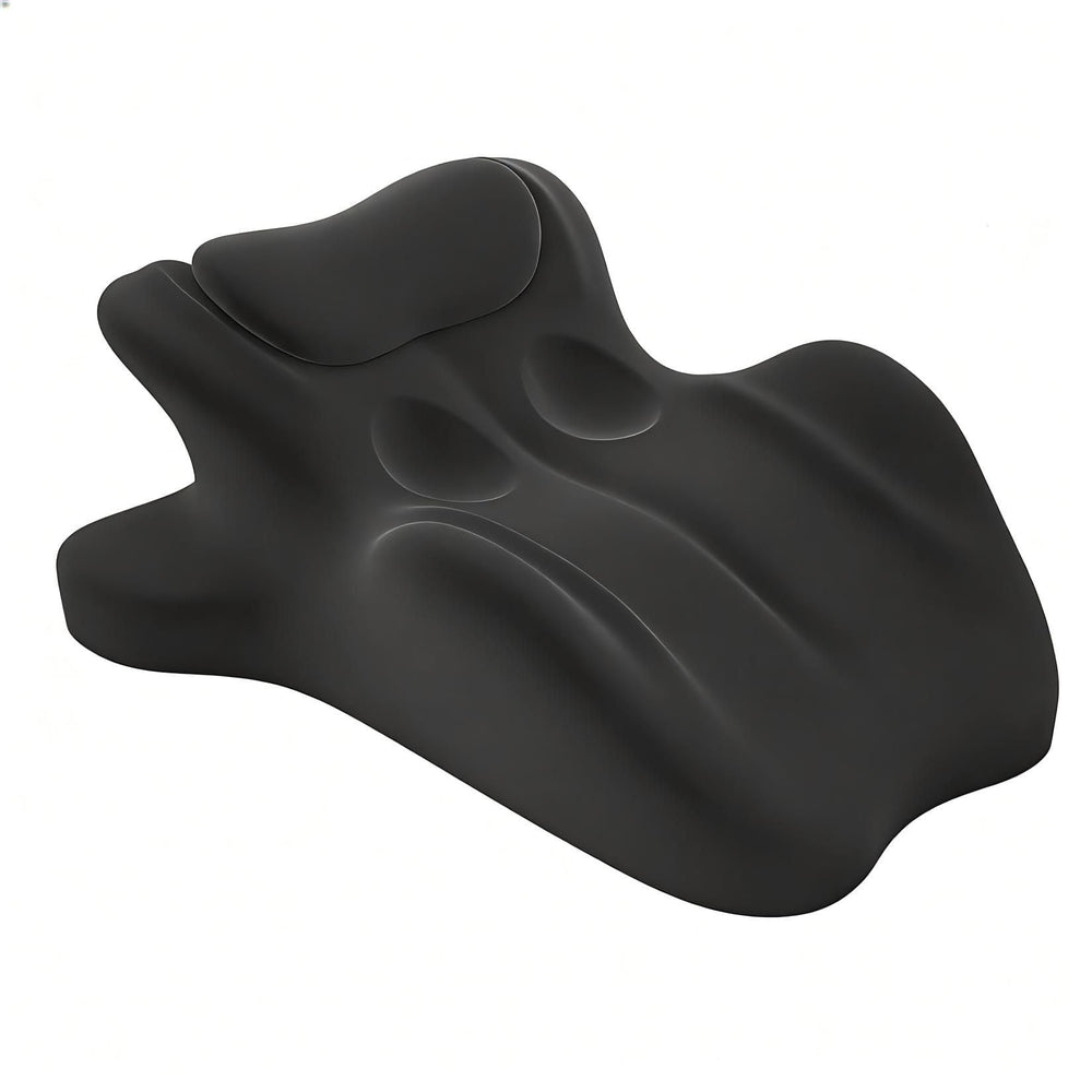HOMEPAC vista frontal de la almohada cuña negra con soporte estable