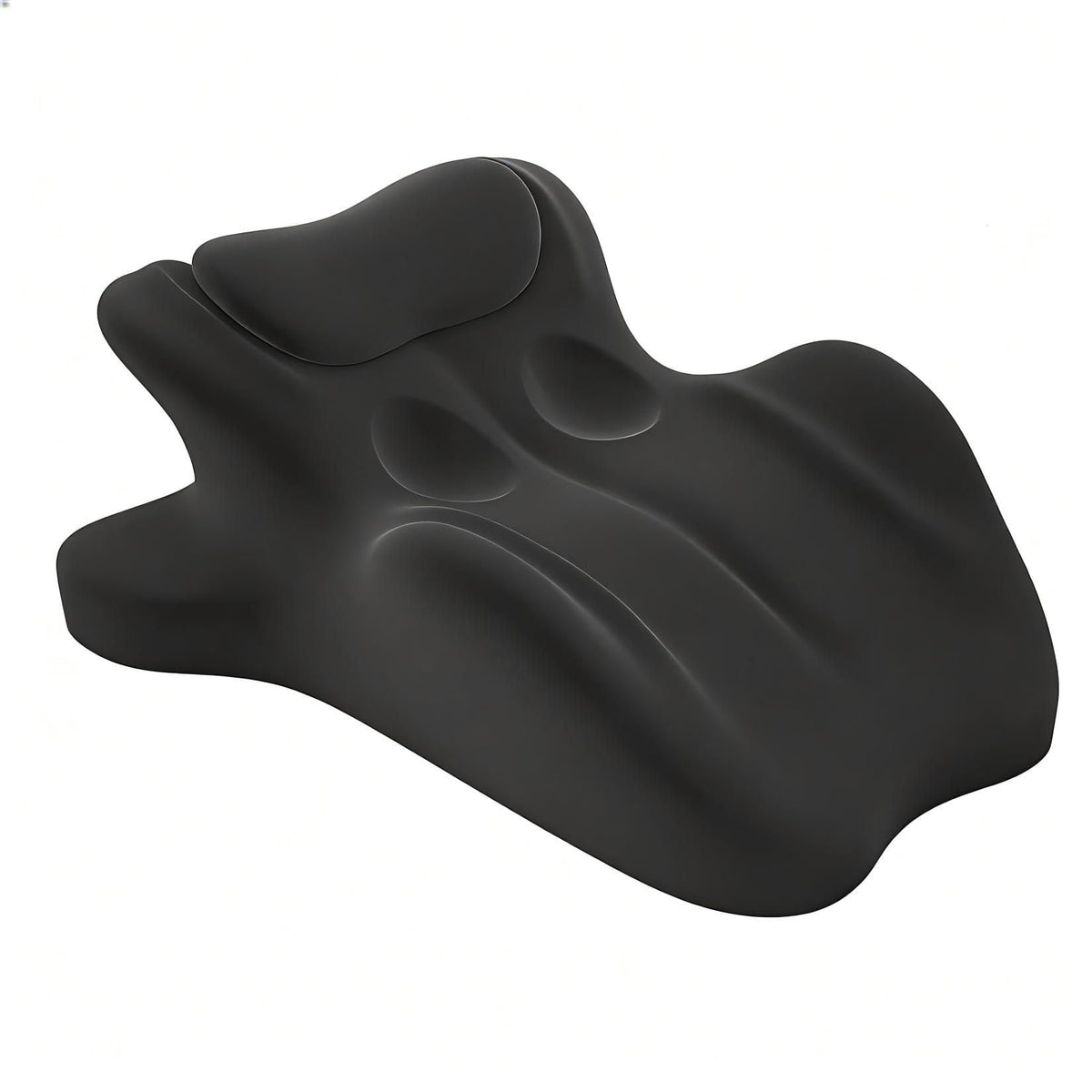 HOMEPAC vista frontal de la almohada cuña negra con soporte estable