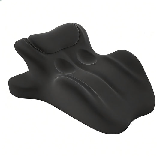 HOMEPAC vista frontal de la almohada cuña negra con soporte estable