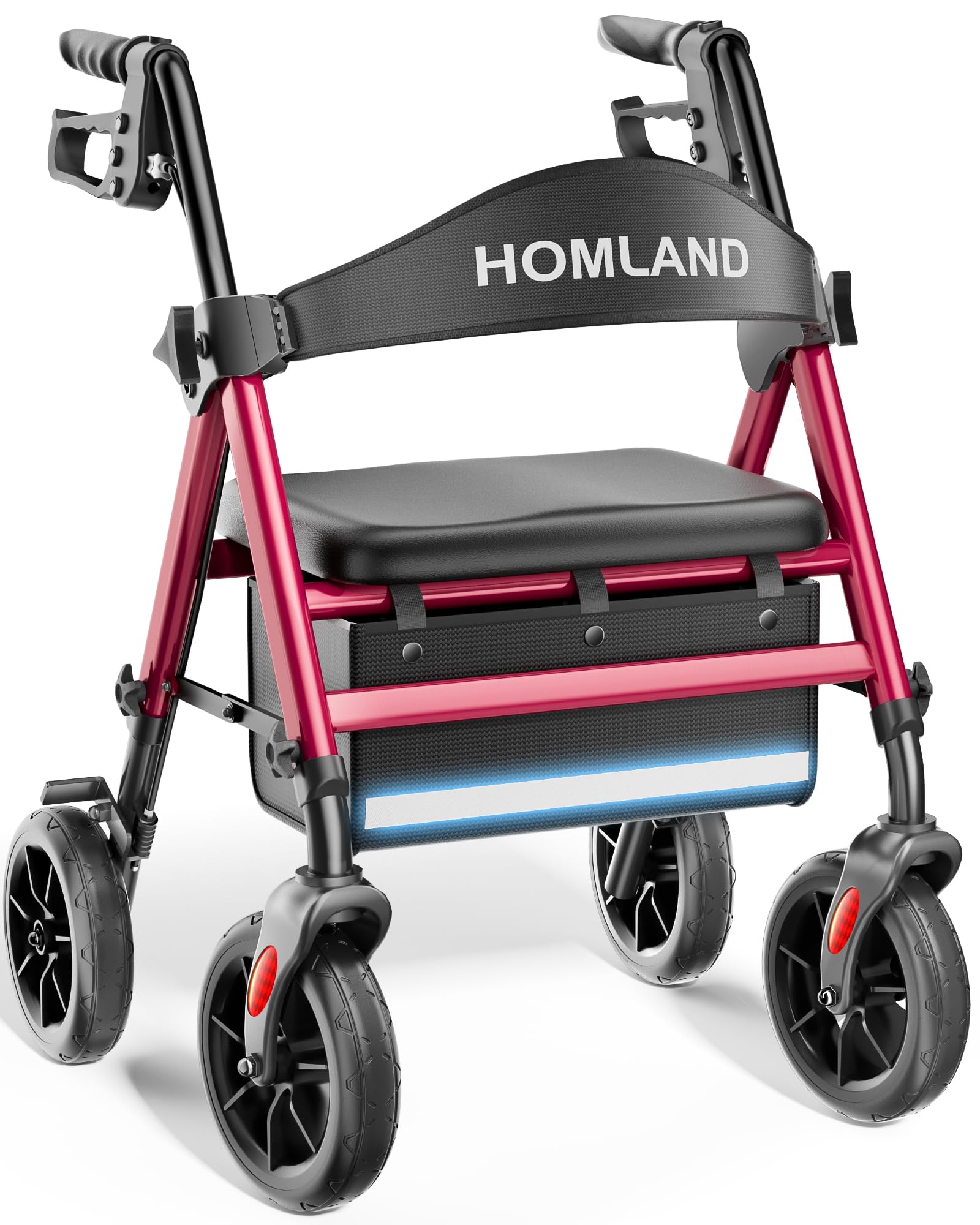 HOMLAND vista frontal del andador, muestra estabilidad y diseño ligero