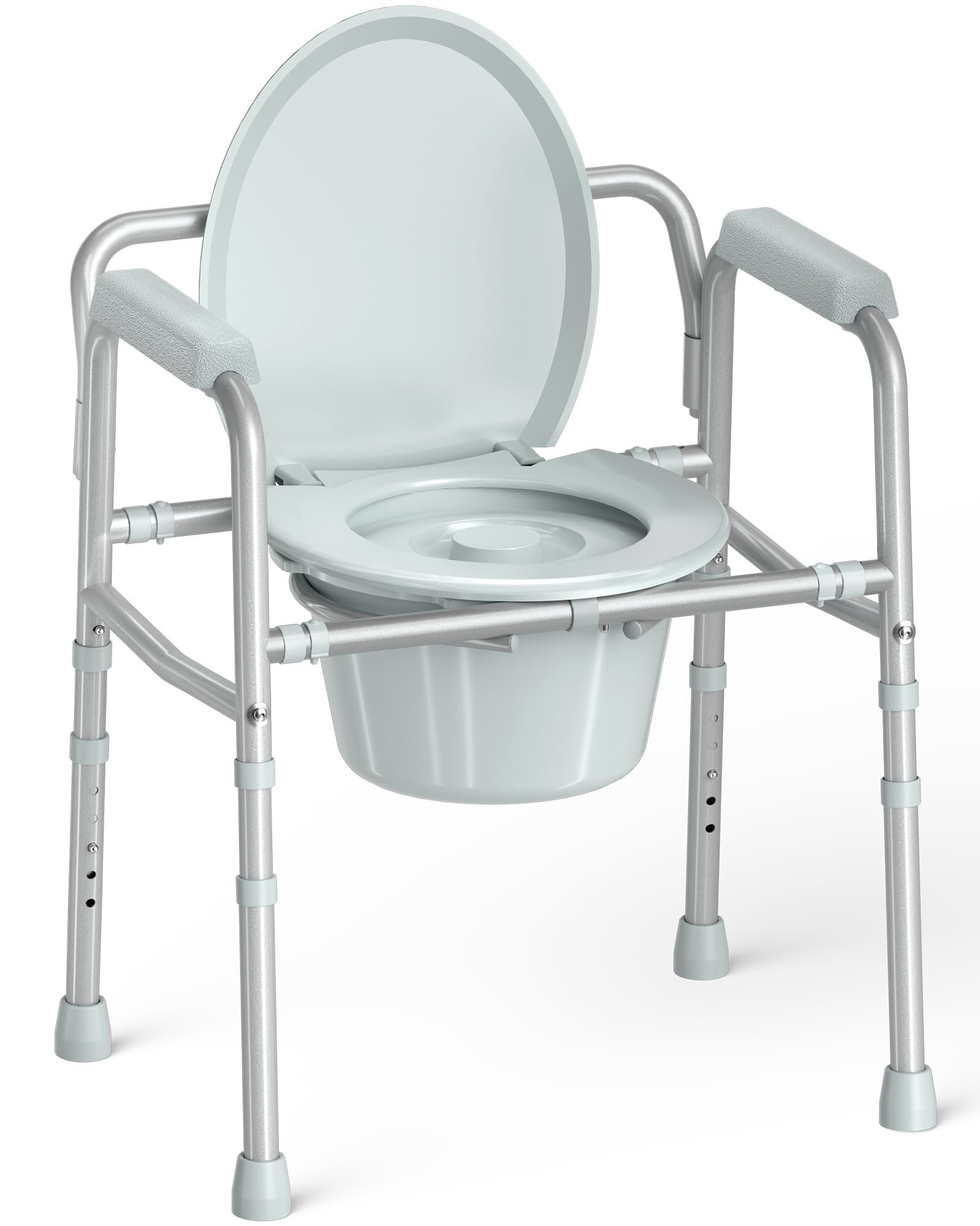 HOMLAND vista frontal de la silla sanitaria, diseño estable y accesible