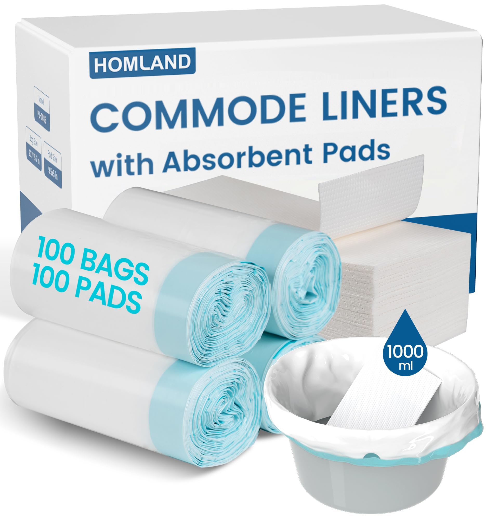 HOMLAND empaque frontal del pack de fundas y almohadillas para commode, práctico para reponer
