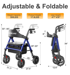 HOMLAND rollator en uso exterior mostrando movilidad todo terreno