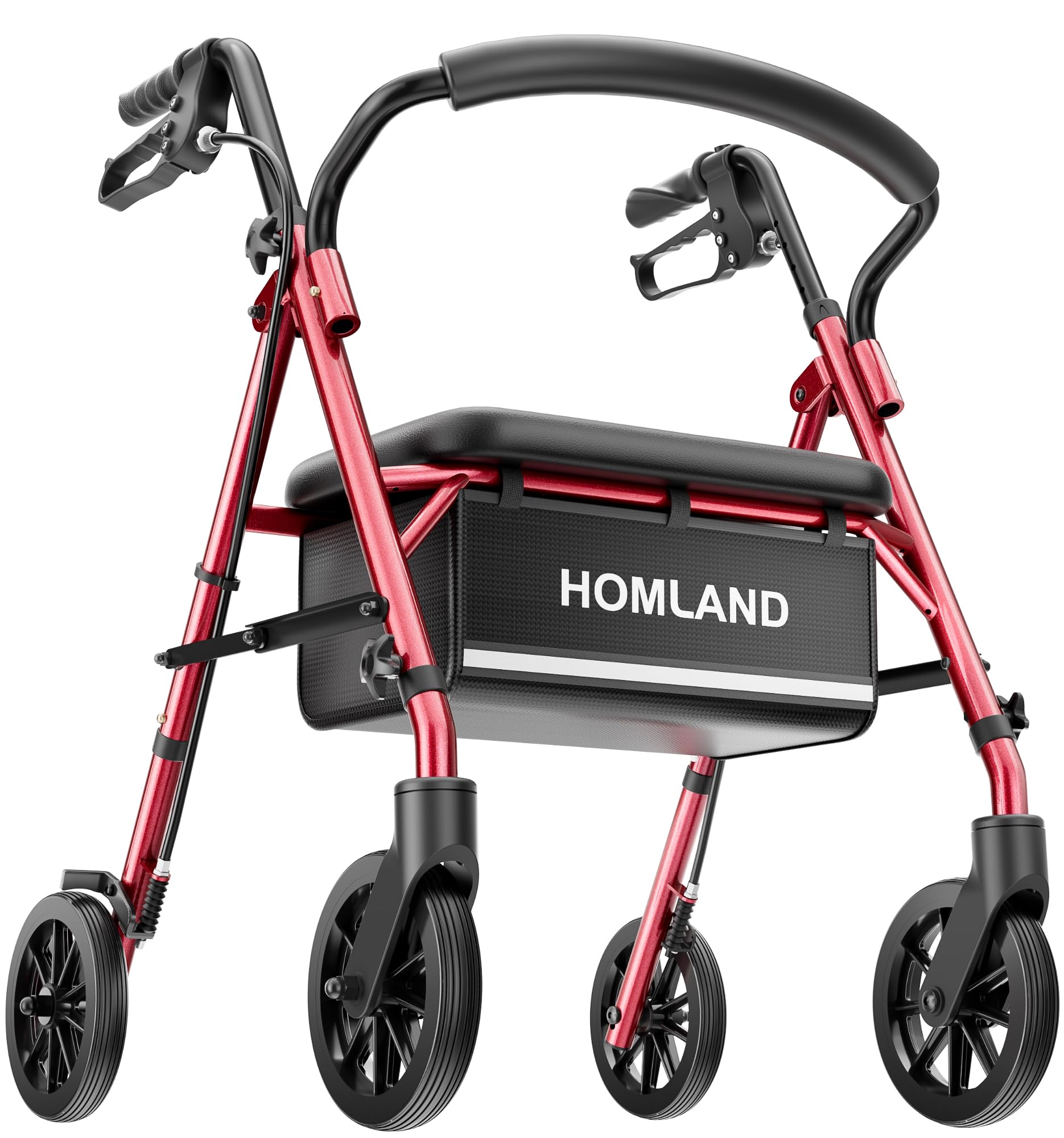 HOMLAND rollator frontal empaquetado mostrando facilidad de transporte y almacenamiento