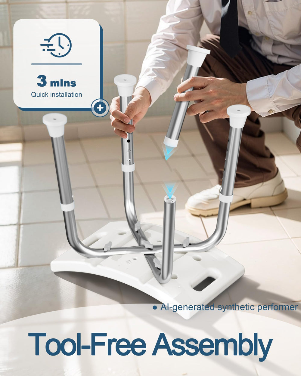 homland soporte para rociador instalado facilitando el baño