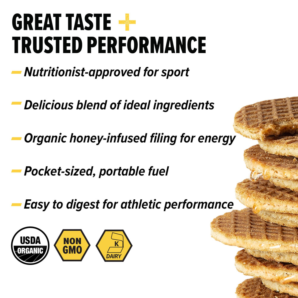 Honey Stinger primer plano del relleno de miel y vainilla para sabor y absorción rápida