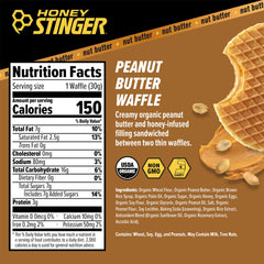 Waffle Honey Stinger en mano para comparar tamaño y facilitar transporte