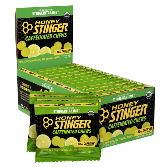 Honey Stinger estuche frontal Stingerita Lima mostrando el envase y conveniencia