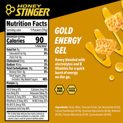 Honey Stinger gel en mano durante carrera aporta energía portátil