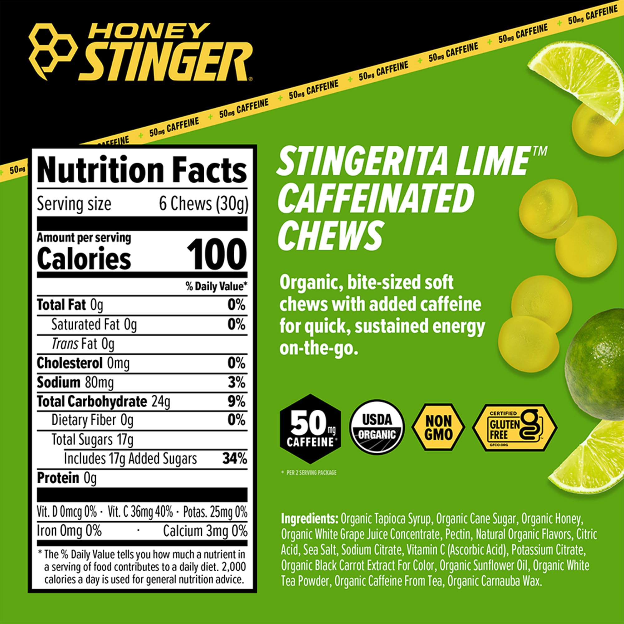 Honey Stinger detalle de textura de gominola para fácil masticación y digestión