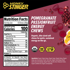 Honey Stinger primer plano de una gomita mostrando textura suave y atractivo frutal