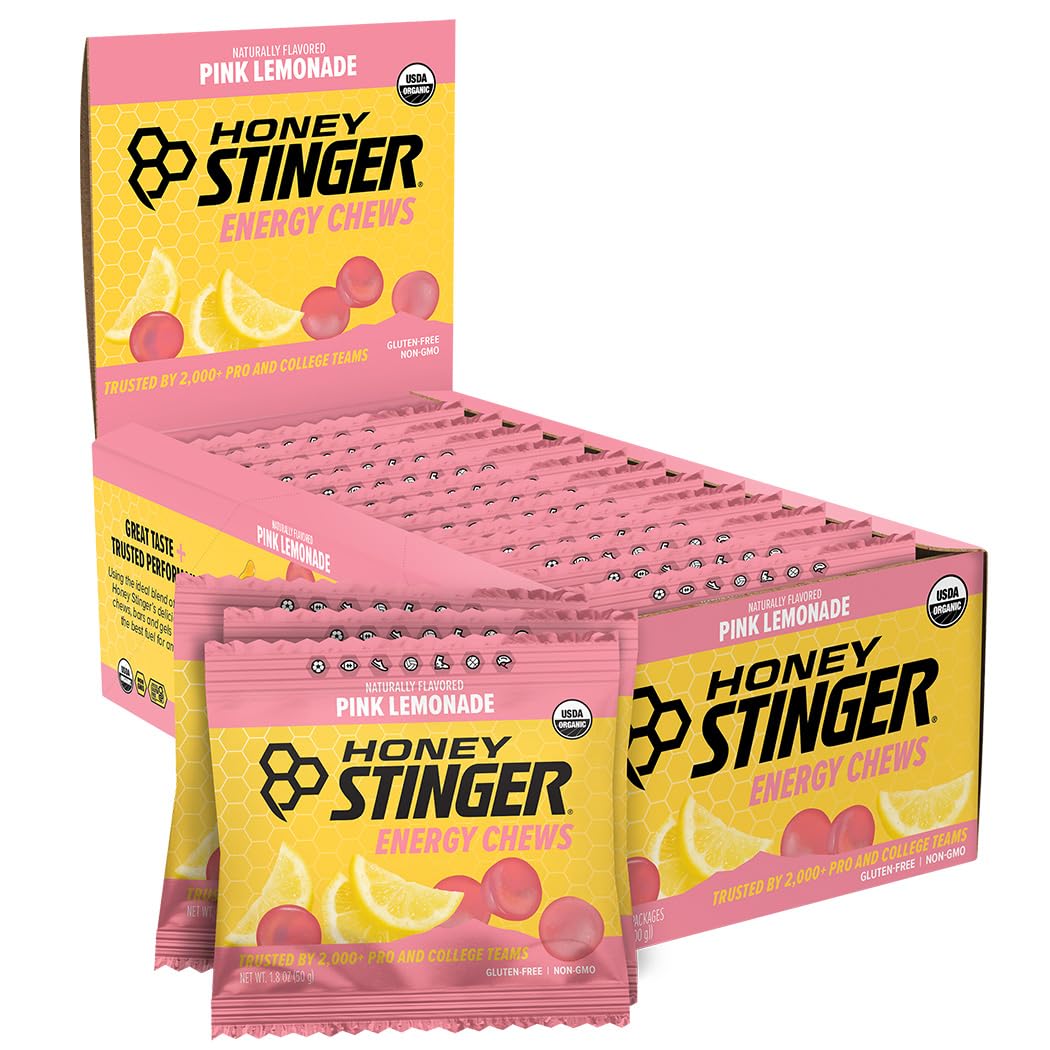 Honey Stinger presentación frontal del paquete mostrando el logotipo y sabor