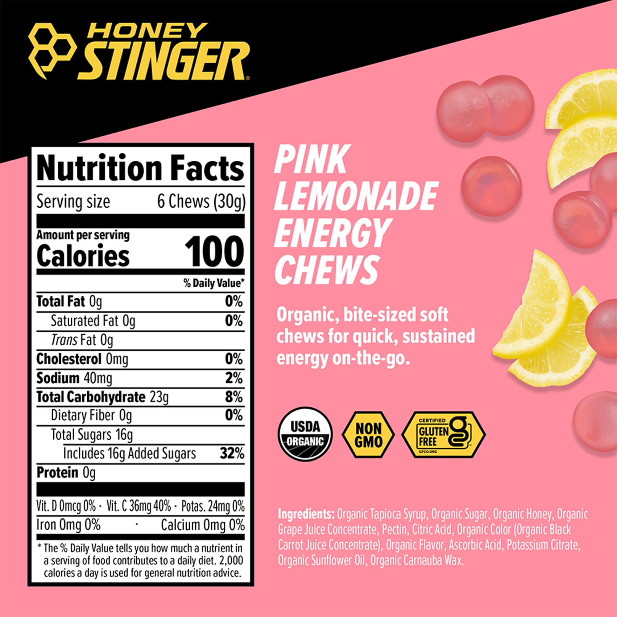 Honey Stinger paquete abierto con sobres individuales listos para llevar