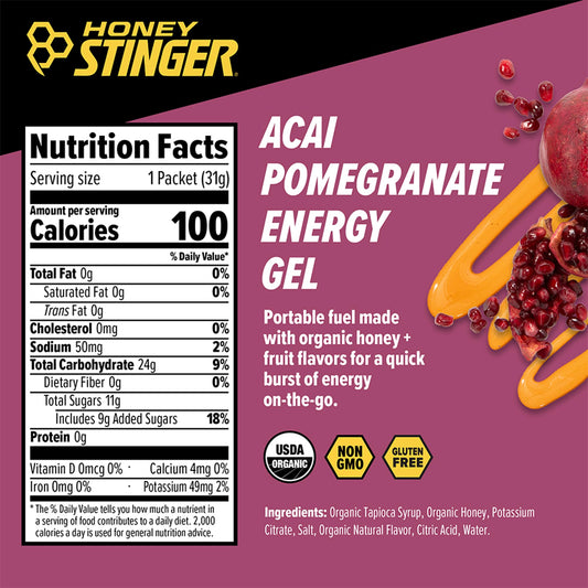 Honey Stinger textura del gel en primer plano mostrando consistencia fácil de consumir