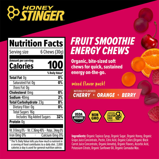 Honey Stinger textura blanda del masticable ideal para consumo rápido