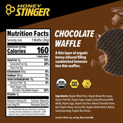 Honey Stinger unidad sellada junto a tarjeta para comparar tamaño