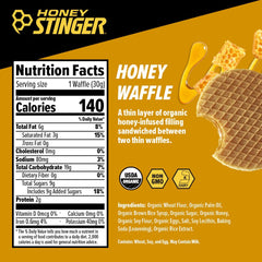 Honey Stinger atleta consumiendo waffle durante carrera para energía rápida