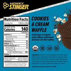 Honey Stinger waffle envuelto abierto listo para comer y práctico