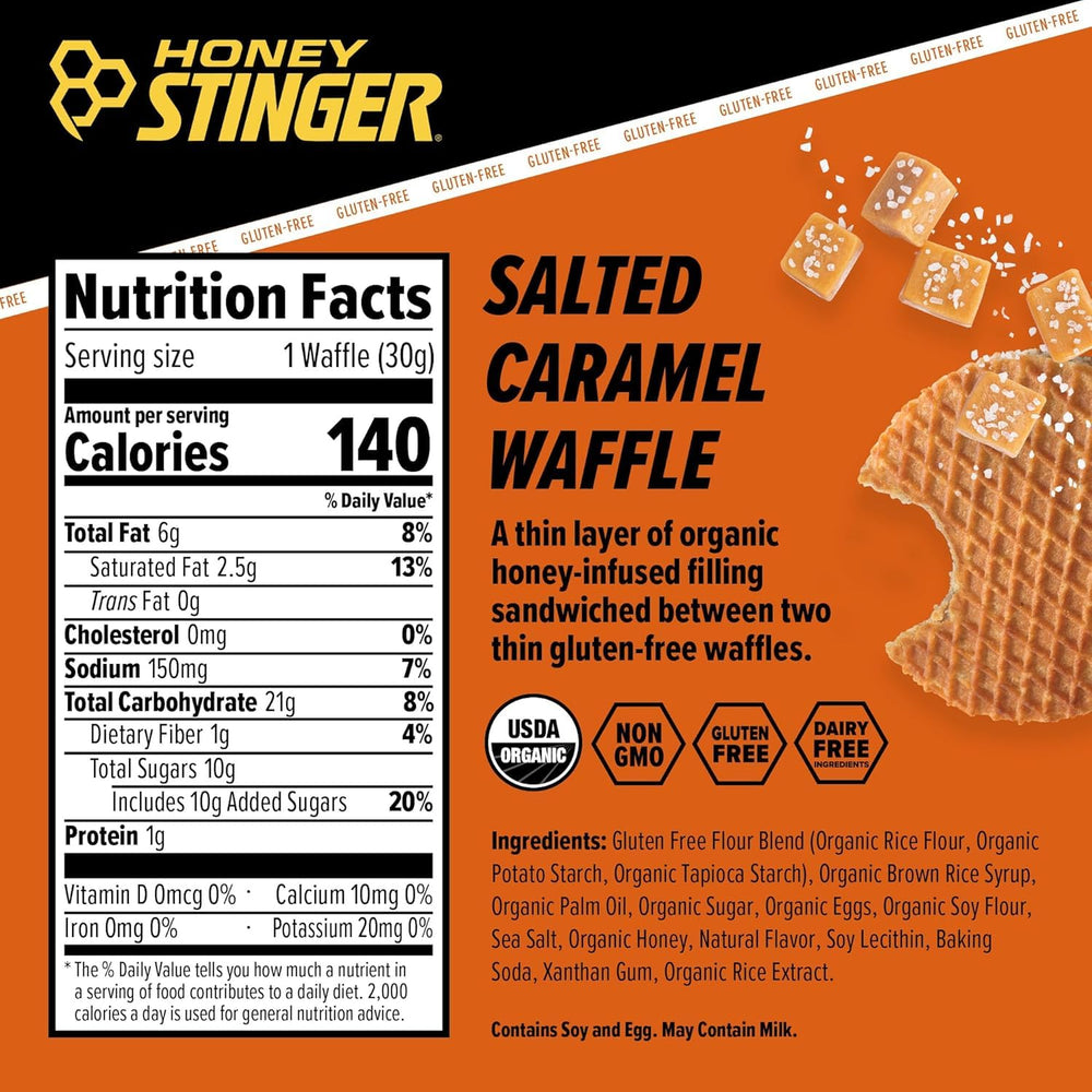Honey Stinger waffle guardado en mochila listo para actividades al aire libre