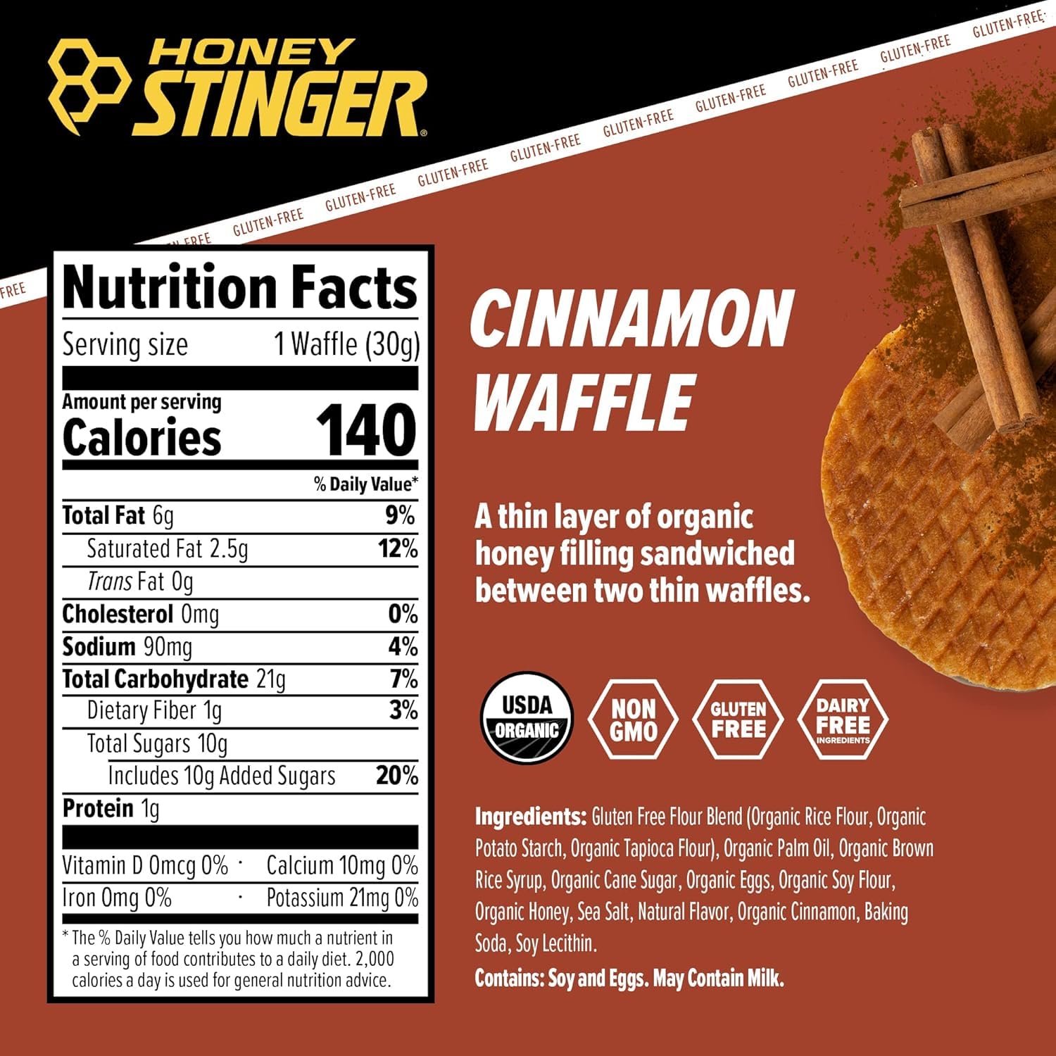 Honey Stinger surtido de sabores alineados para elegir según preferencia
