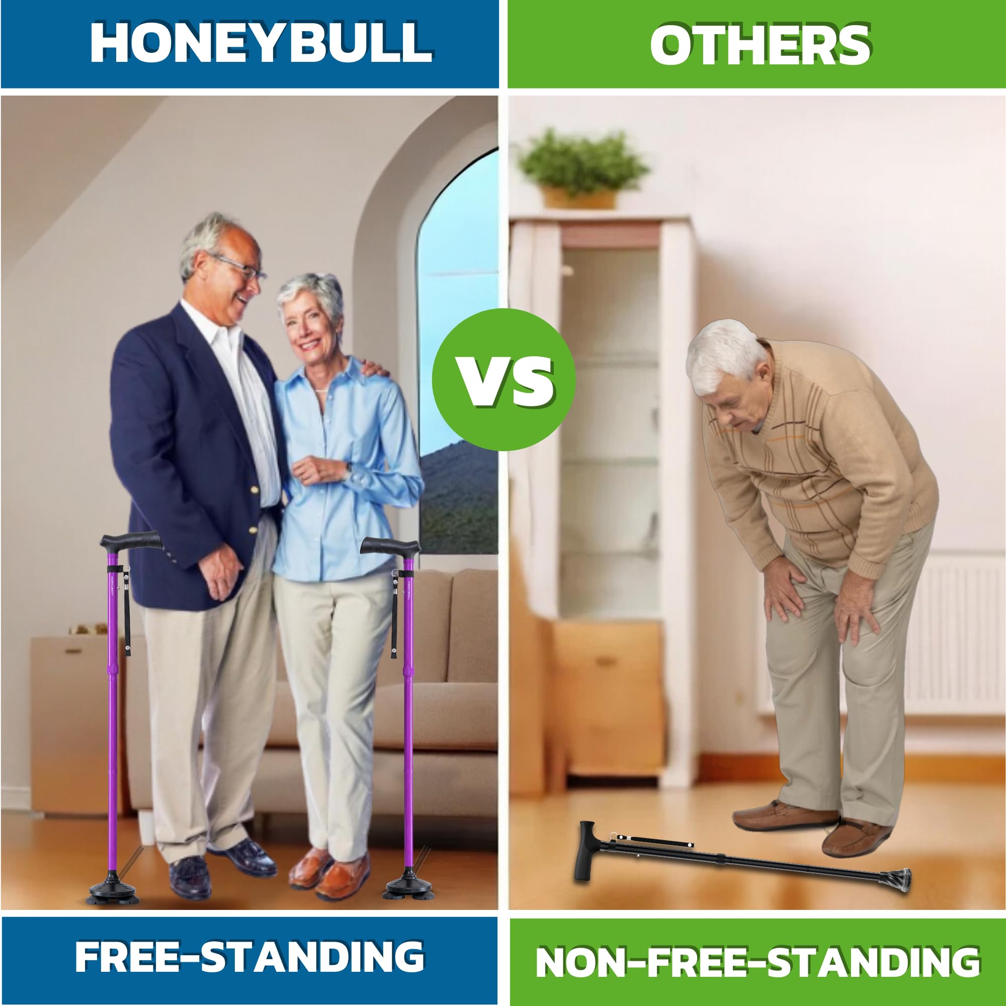 HONEYBULL base de tres puntas mostrando soporte y equilibrio