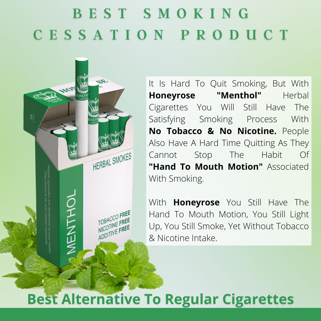 Honeyrose menthol comparación de tamaño con mano para escala práctica