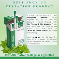 Honeyrose menthol comparación de tamaño con mano para escala práctica