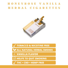 Honeyrose stick encendido cercano mostrando tiro suave y aroma a vainilla