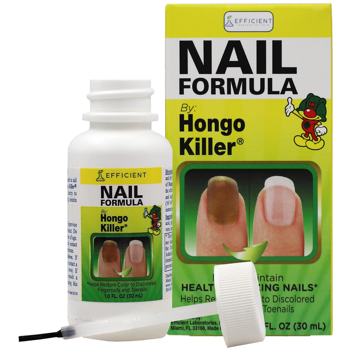 HONGO KILLER frasco frontal mostrando tamaño compacto y beneficio de portabilidad
