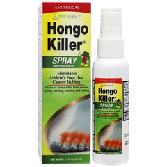 HONGO KILLER envase frontal mostrando tamaño práctico y portabilidad