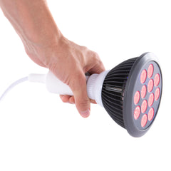 hooga bombilla instalada en la base con cable trenzado para uso portátil y seguro