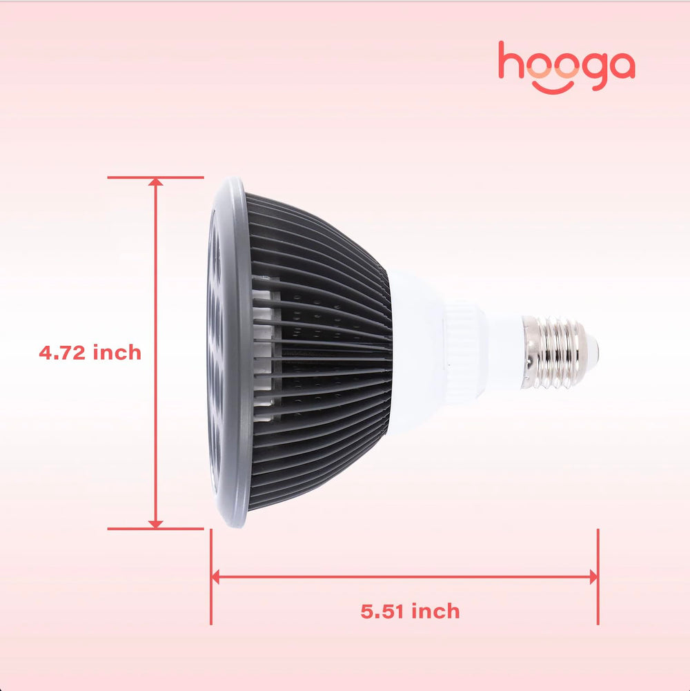 hooga bombilla colocada en lámpara de mesa iluminando un área puntual de tratamiento