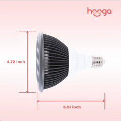 hooga bombilla colocada en lámpara de mesa iluminando un área puntual de tratamiento