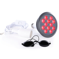 hooga detalle de los 12 LEDs dual-chip que emiten 660nm y 850nm de forma equilibrada
