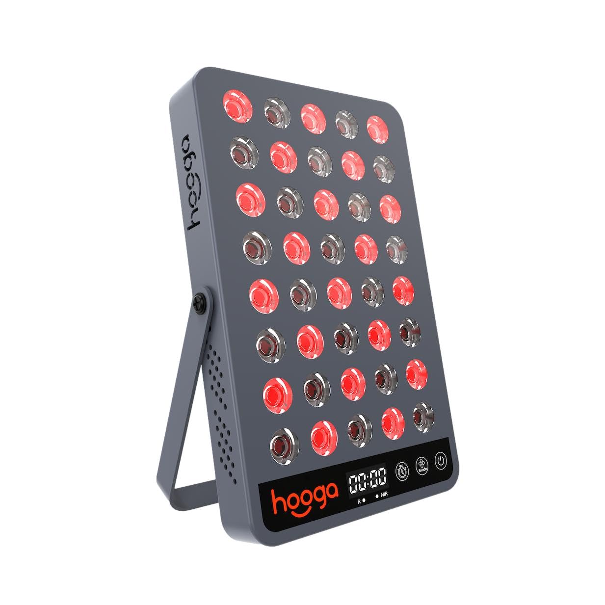 Hooga HG200 panel frontal mostrando 40 LEDs para sesiones cómodas en casa