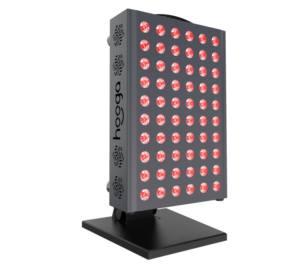 hooga PRO300 primer plano de LEDs duales destacando emisión 660nm y 850nm