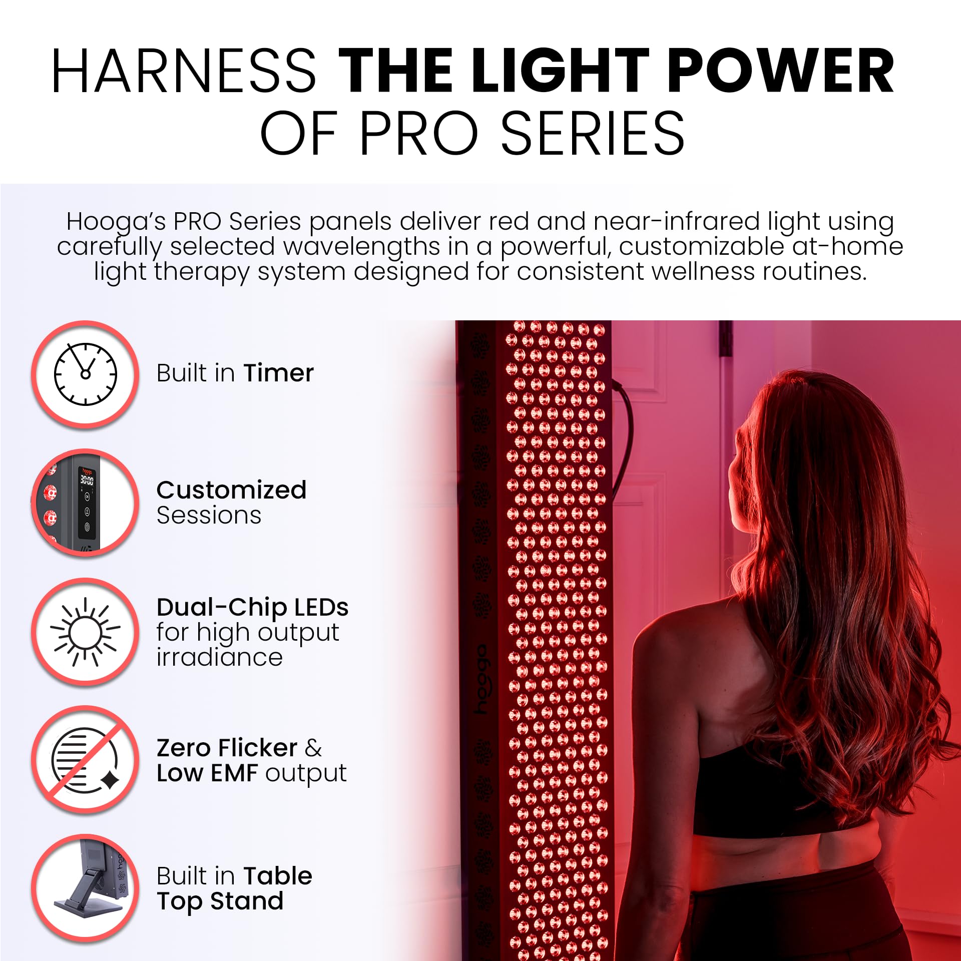 hooga PRO300 soporte de mesa incluido que facilita posicionamiento estable