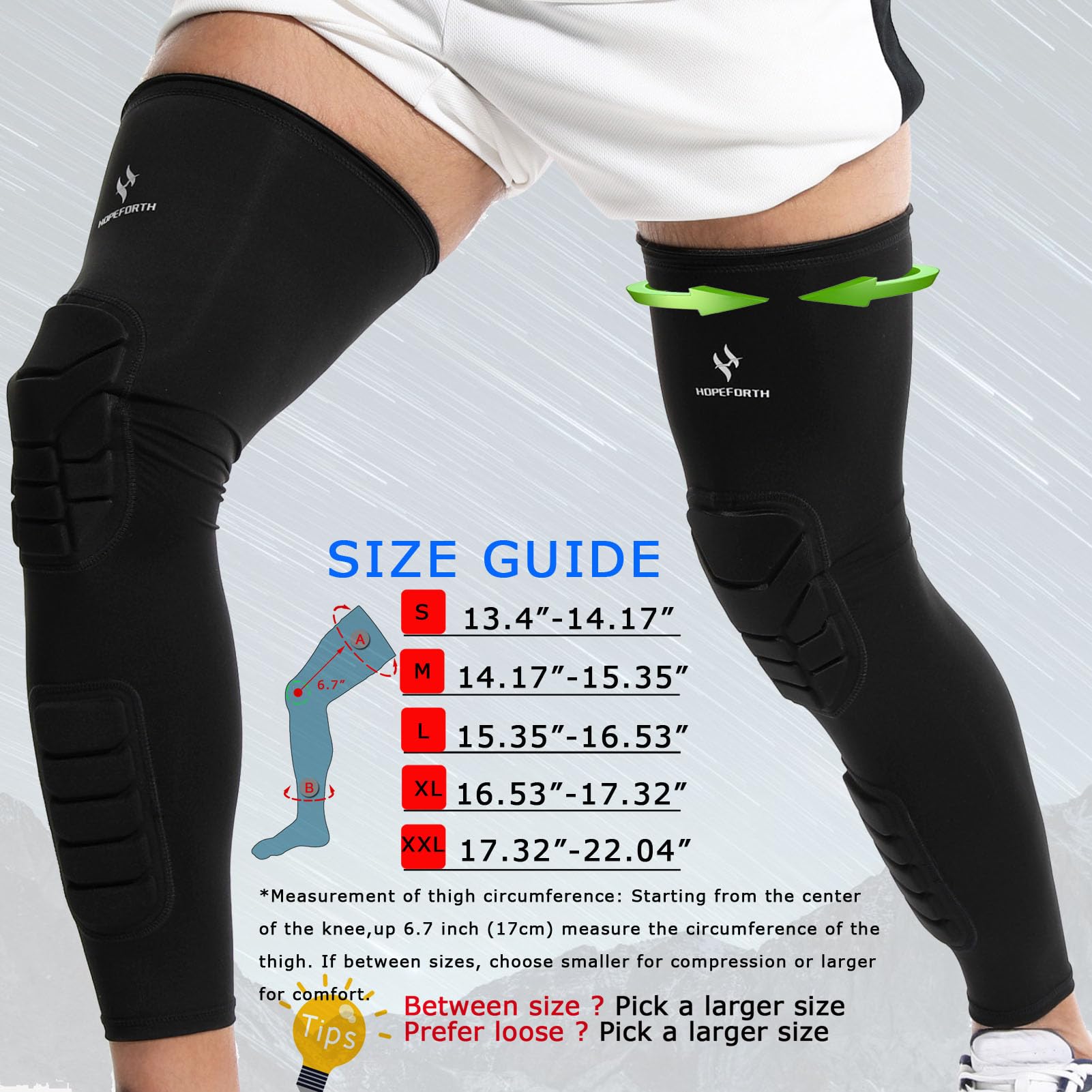 HOPEFORTH primer plano del acolchado EVA en la rodilla para mayor protección