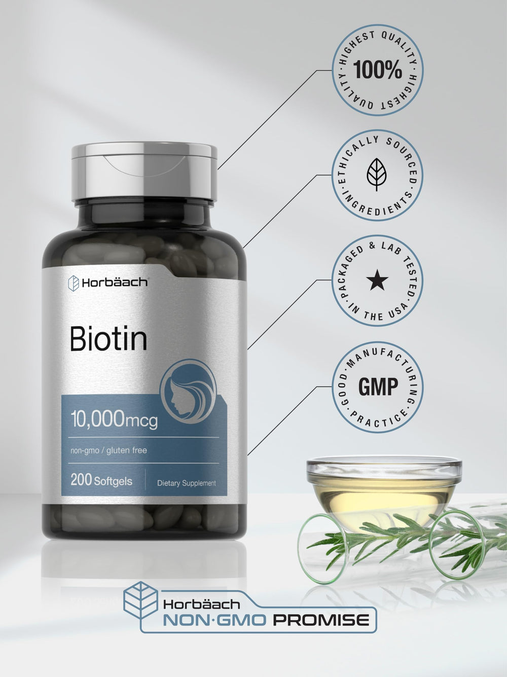 Horbäach softgel junto a comida representando toma con alimentos