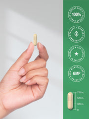 Horbäach mano sosteniendo cápsulas, indica uso simple y portátil